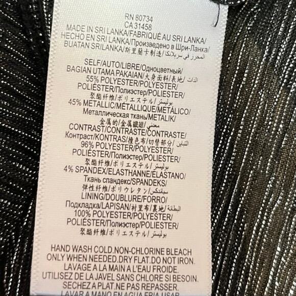 BCBGeneration Silver Metallic Semi Sheer Plisse Sleeveless Mini Shift Dress S - Picture 5 of 5